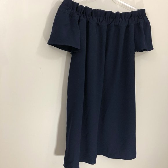 Pleione Off Shoulder Navy Blue Dress XS - Picture 2 of 8